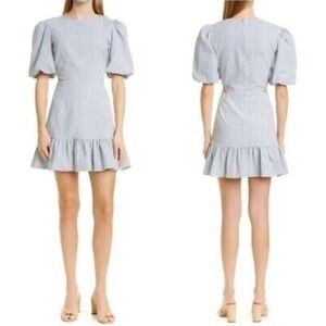 Veronica Beard Iker side cut out Puff Sleeve Dress